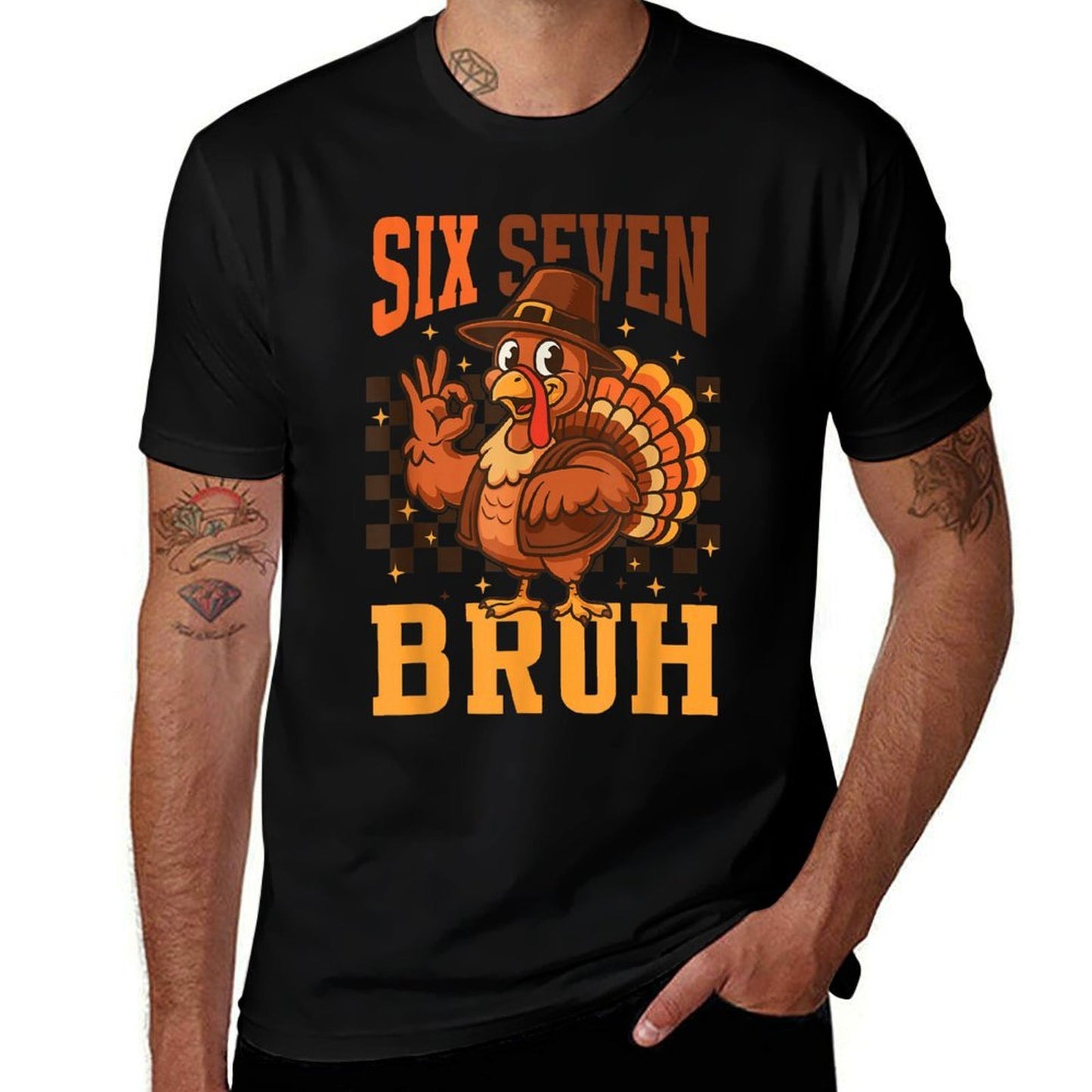 Funny Six Seven Meme Turkey Kids Bruh 67  Wrinkle-resistant T-Shirt