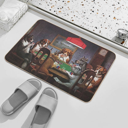 Dogs Playing Poker A Friend In Need (High Resolution), C.M. Coolidge Bath Mat