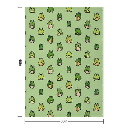 Frogs Doodle Throw Blanket