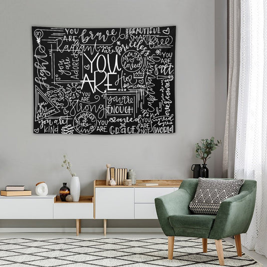 You Are Enough Black Tapestry