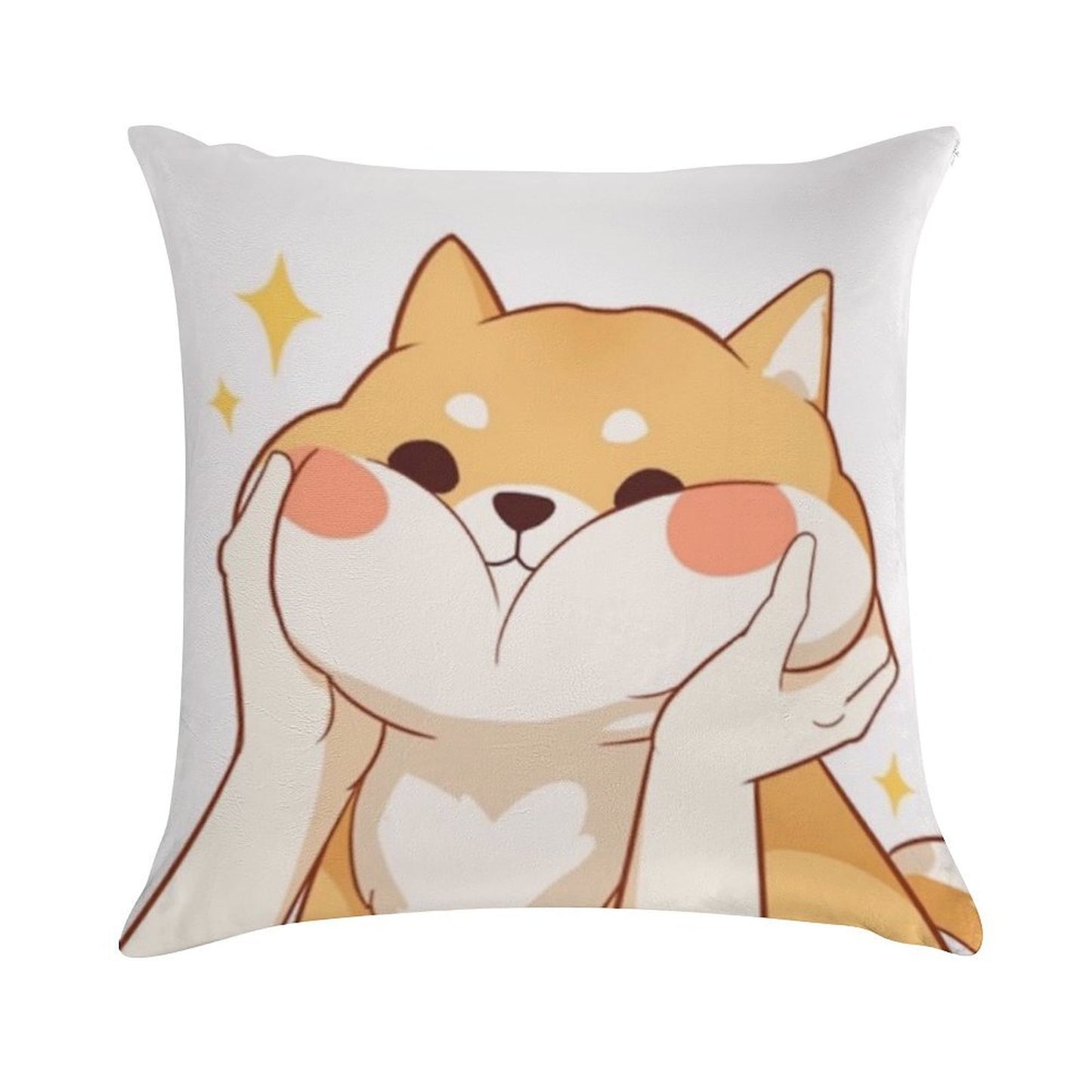 Kawaii Shiba Inu Soft Luxury Feel Throw Pillow