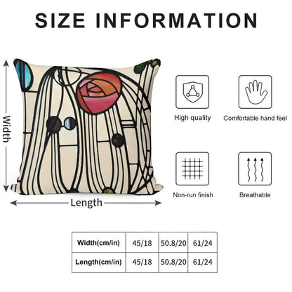 Charles Rennie Mackintosh Design Soft Luxury Feel Throw Pillow