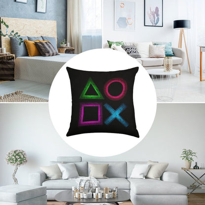 Buttons Linen Throw Pillow Cover