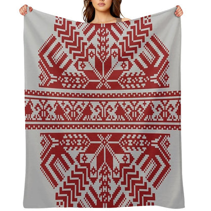 Baltic Traditional Ornament. Latvian Throw Blanket