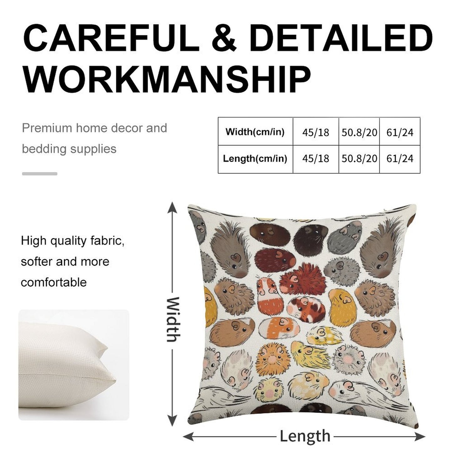 Guinea Pig Gradient Linen Throw Pillow Cover