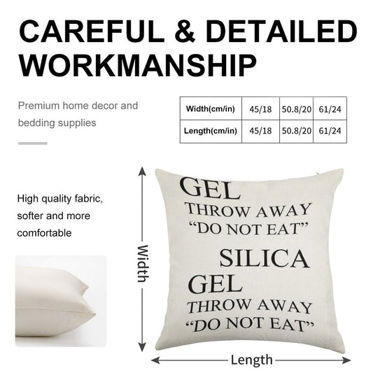 Silica Gel Package Linen Throw Pillow Cover