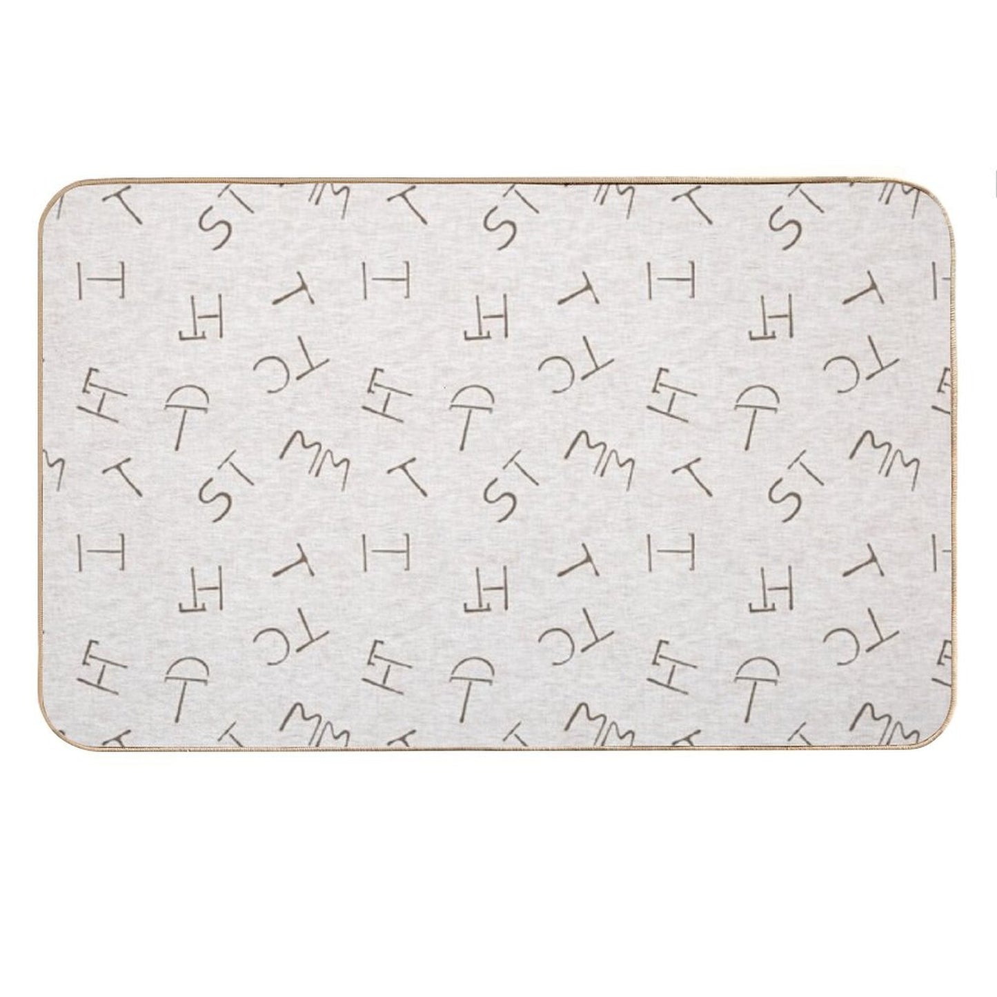Cattle Brands - Beige Bath Mat