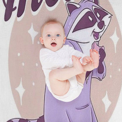 Lovely Cute Animal Is Eating in The Funny Mood Throw Blanket