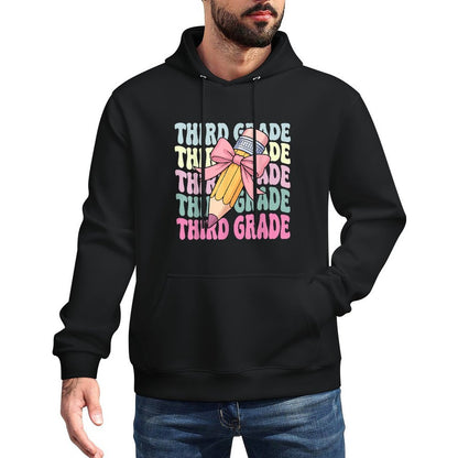 First Day Of School Third Grade Coquette 3rd Grade Breathable Fabric Hoodie