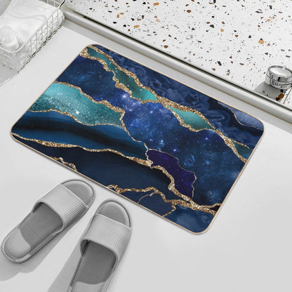 Glamour Milky Way Faux Marble Galaxy I Bath Mat