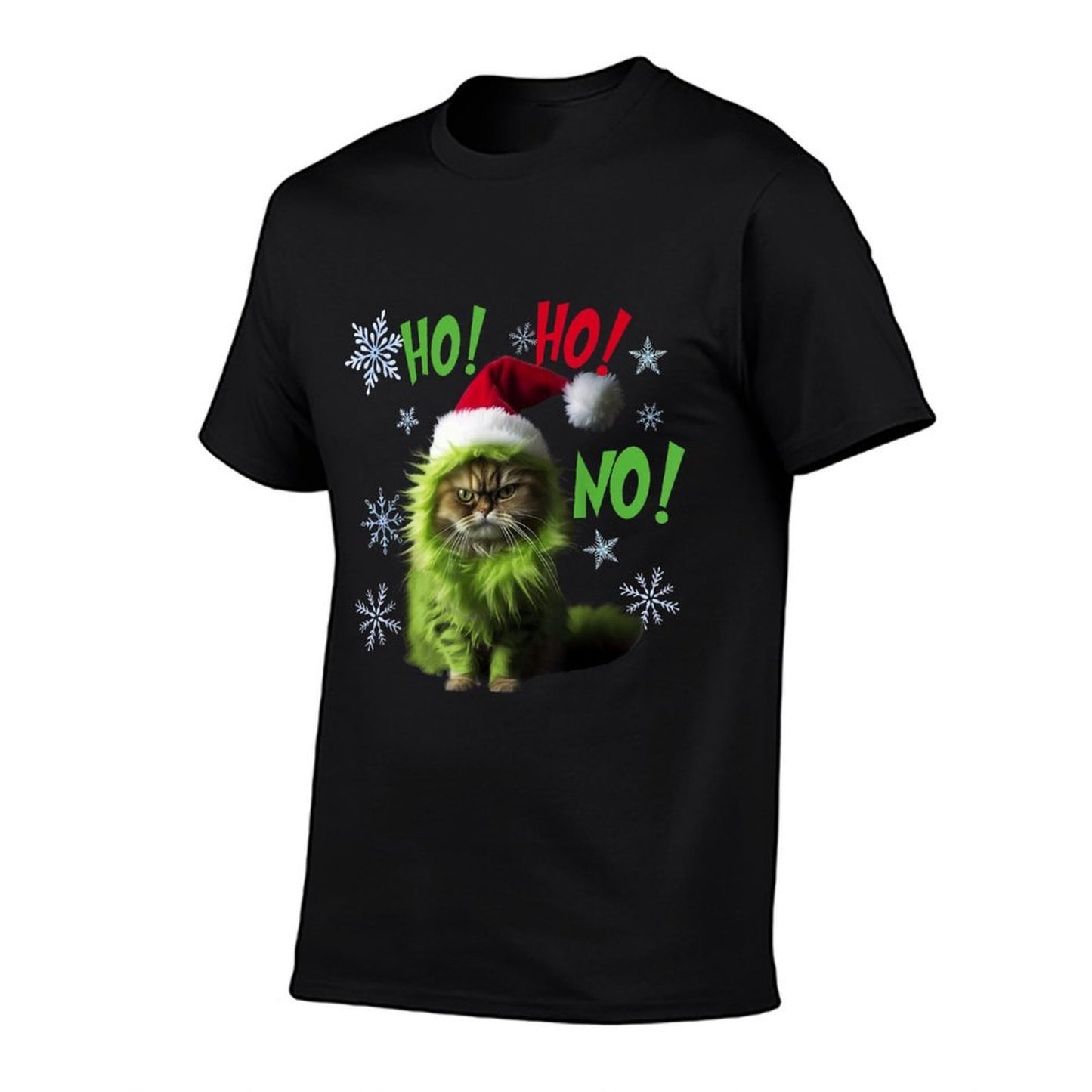 Ho Ho No - Funny Bad Cat Christmas  Slim-fit Cut T-Shirt
