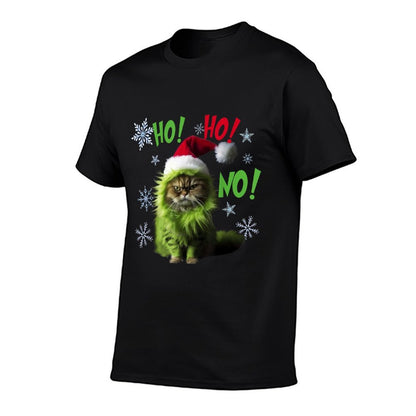 Ho Ho No - Funny Bad Cat Christmas  Slim-fit Cut T-Shirt