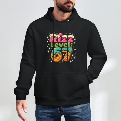 Rizz Level 67 - Funny Cool Waffle Style Gamer Customizable Surface Hoodie