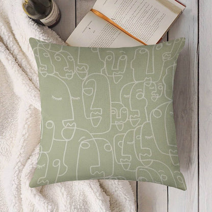 Sage Green Linen Throw Pillow Cover