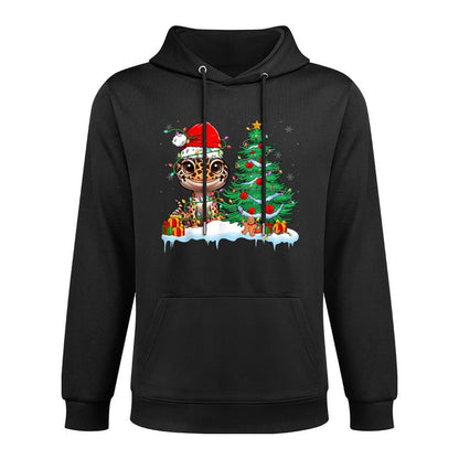 Leopard Gecko - Funny Gecko Wearing Santa Hat Christmas Shape Retention Hoodie