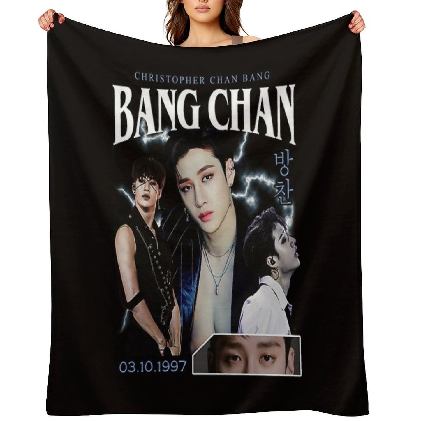 Bang Chan Shirt Vintage 90 Retro T Shirt Tee Throw Blanket