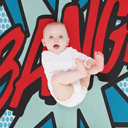 BANG Comic Book Pop Art Modern Fun Graphic Throw Blanket