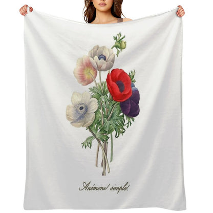 Anemone Illustration Throw Blanket