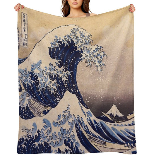 The Great Wave Off Kanagawa by Katsushika Hokusai (c 1830-1833) Throw Blanket