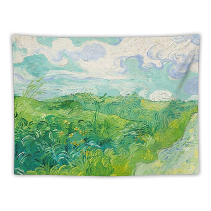 Green Wheat Fields Auvers Van Gogh Fine Art Tapestry