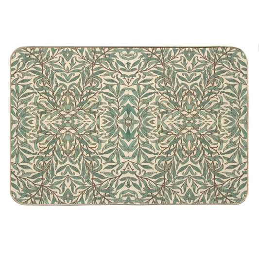 William Morris Willow Bough Wood Watercolor Pattern Bath Mat