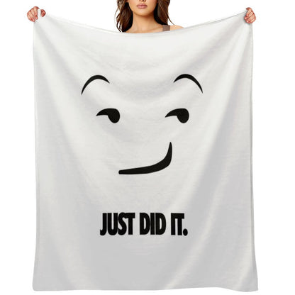 Nike Just Do It Parody - Just Did It.Emoji Throw Blanket