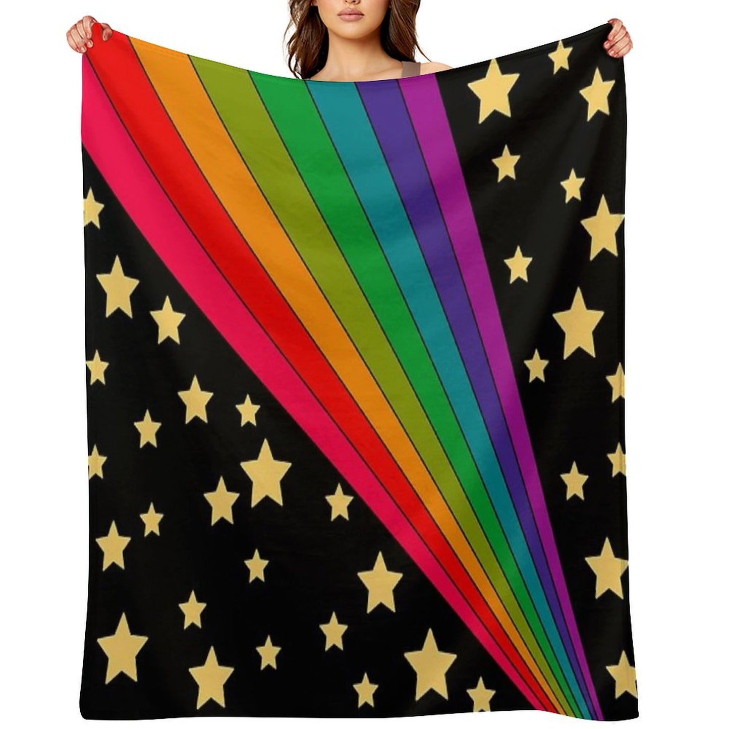 Stars And Rainbow Throw Blanket