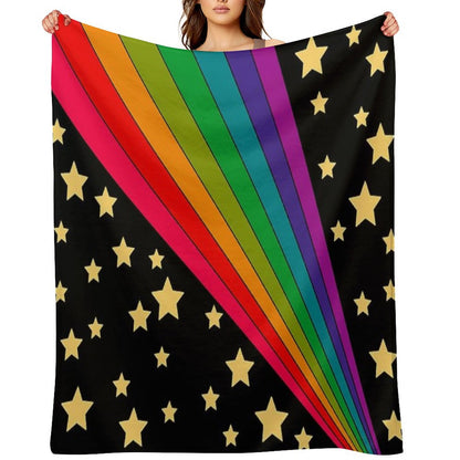 Stars And Rainbow Throw Blanket