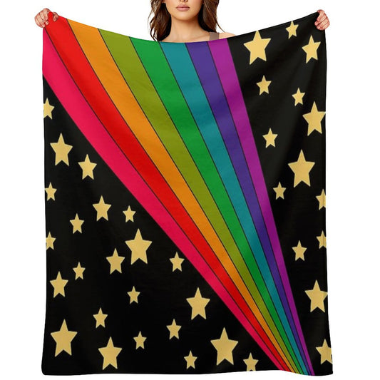 Stars And Rainbow Throw Blanket