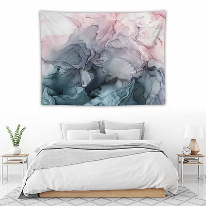 Blush And Payne's Grey Flowing Abstract Painting Tapestry