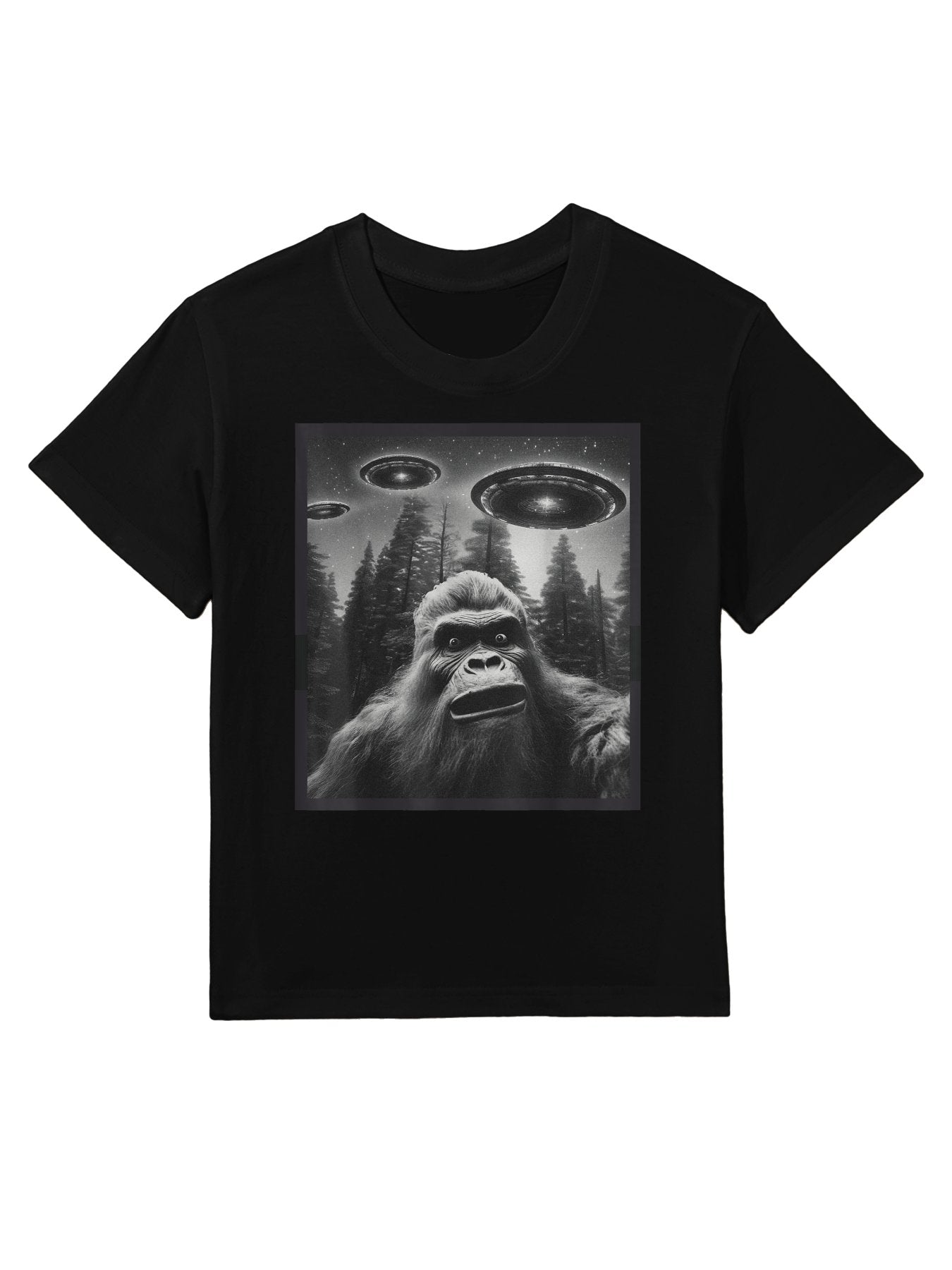 CAT Funny Graphic For Men Women Bigfoot Sasquatch Alien UFO Kids T-Shirt