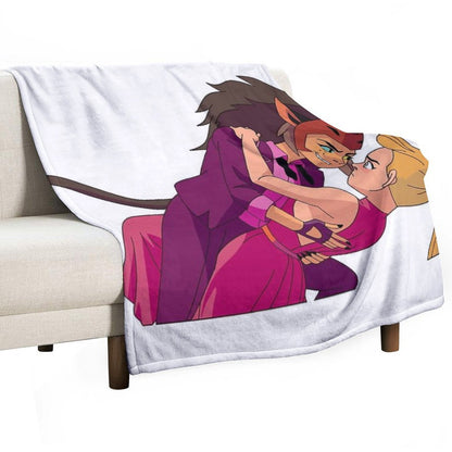 Princess Prom Adora And Catra Throw Blanket