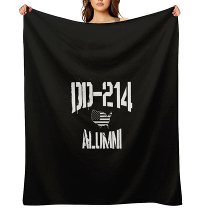 DD-214 Alumni Veteran Appreciation Gift US Flag Throw Blanket