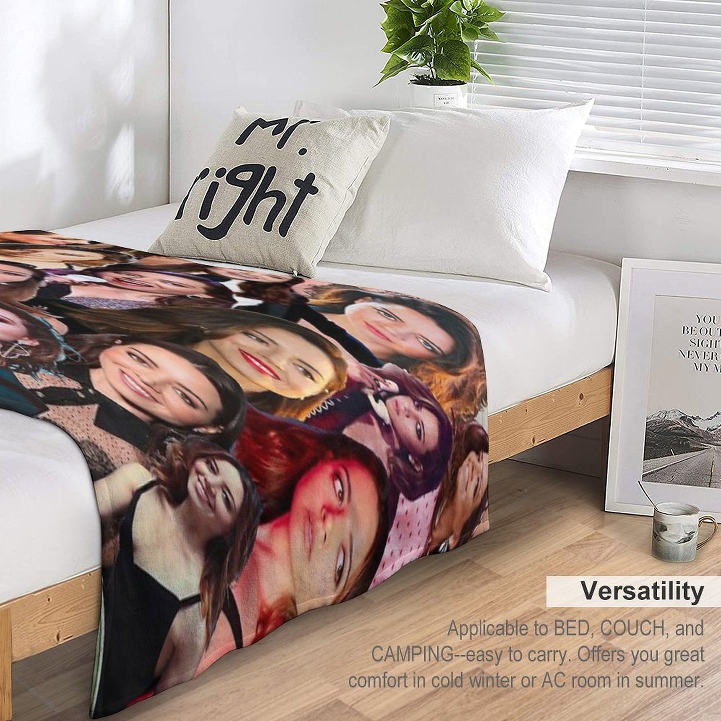 Aubrey Plaza Photo Collage Throw Blanket