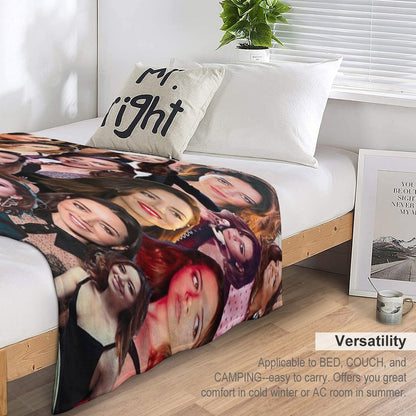 Aubrey Plaza Photo Collage Throw Blanket