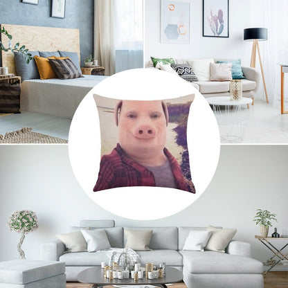 John Pork Linen Throw Pillow Cover