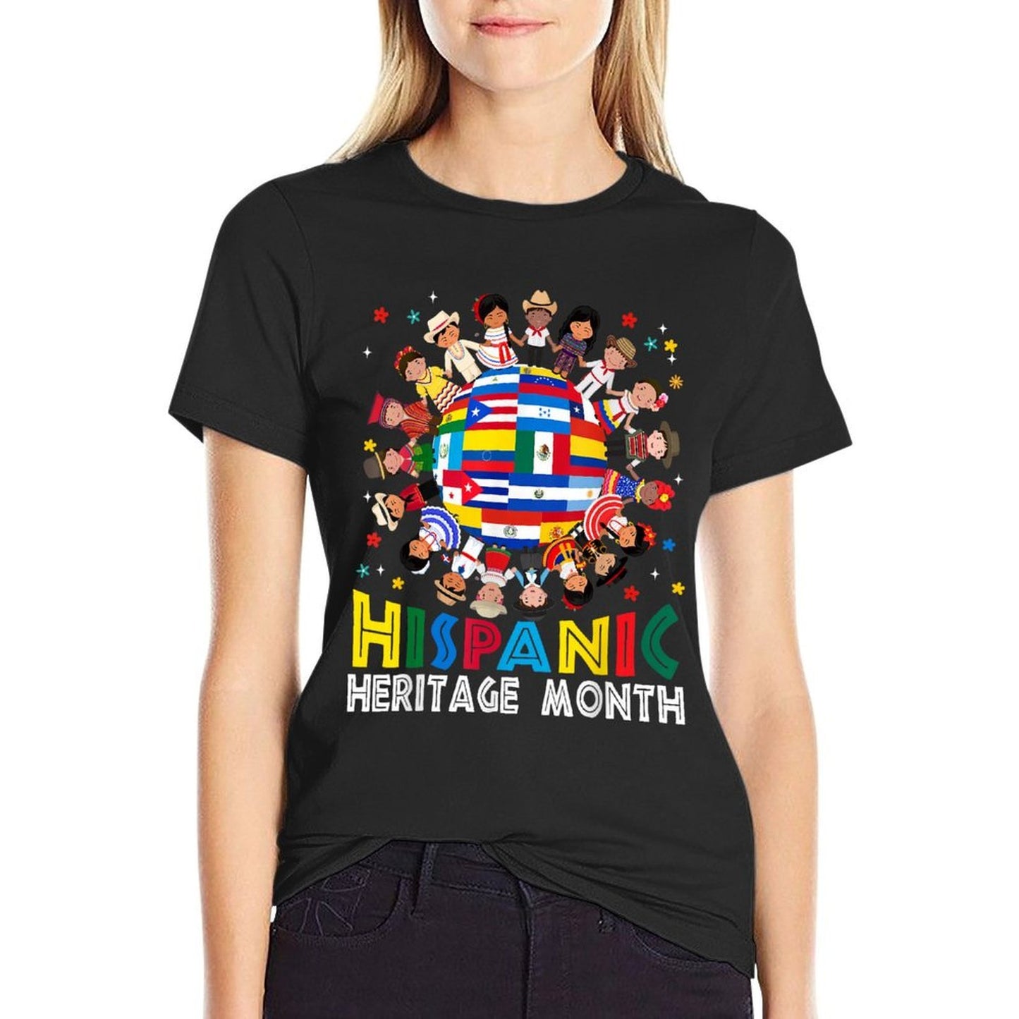 Hispanic Heritage Month Earth Childs Latin Boy Girl Kid  Durable T-Shirt