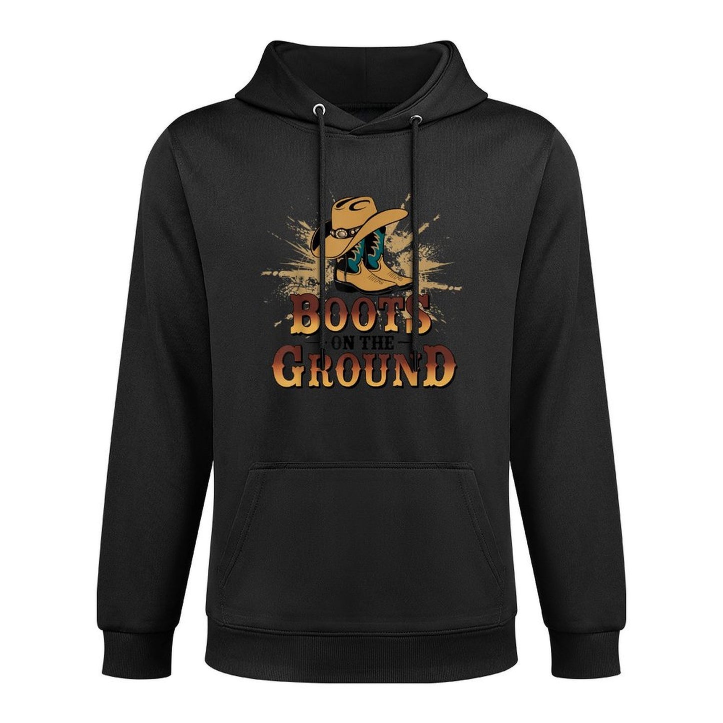 Boots On The Ground Western Cowboy Rodeo Country Cotton-Polyester Blend Hoodie
