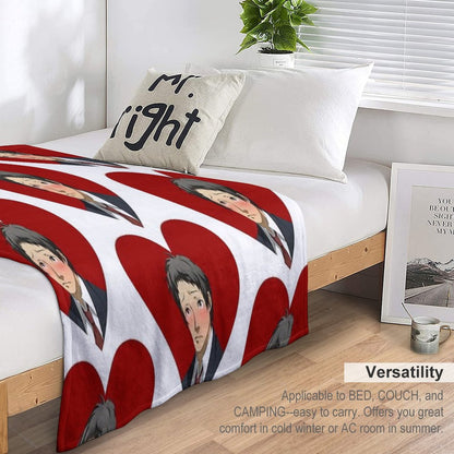 Tohru Adachi Portrait (Blushing Heart) Throw Blanket