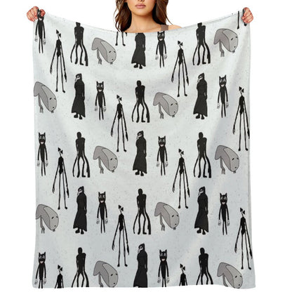 Siren Head, Breaking News, Witch Dr, Bridge Worm, Cartoon Cat Throw Blanket