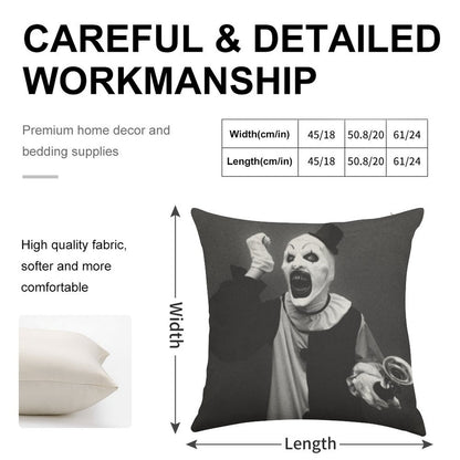 Terrifier Art The Clown Horror Linen Throw Pillow Cover