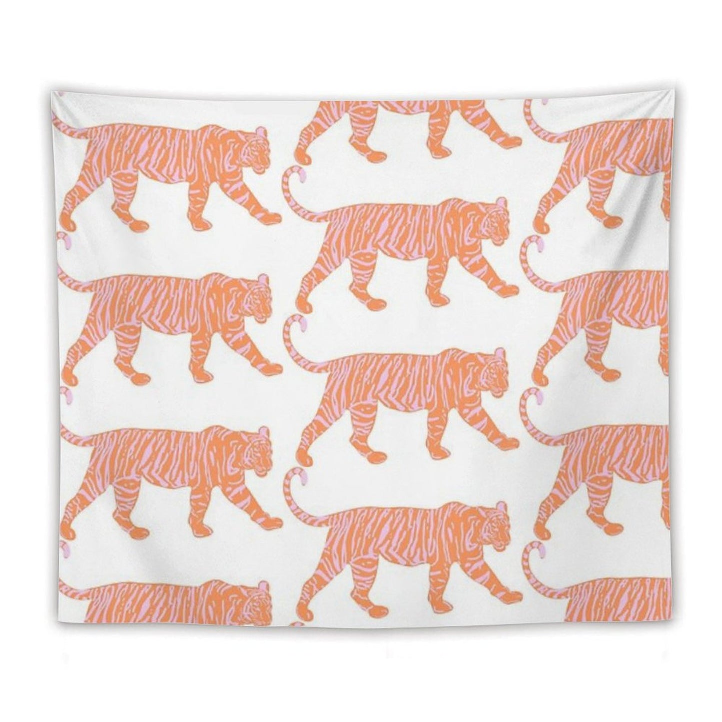 Orange And Pink Tiger Tapestry