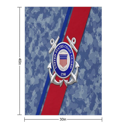 US Coast Guard Throw Blanket