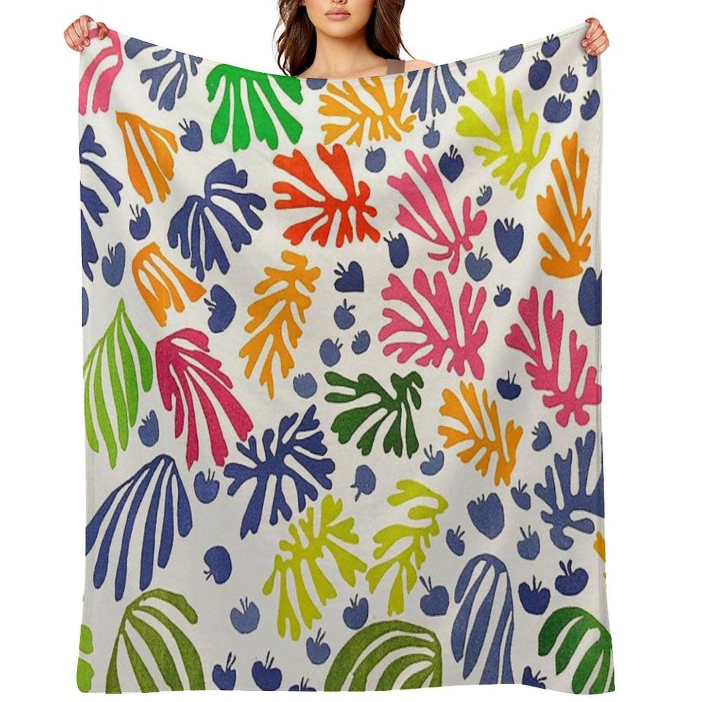 Matisse Floral Pattern Throw Blanket