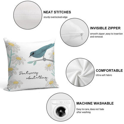 Three Little Birds, Part 1 Soft Washable Throw Pillow
