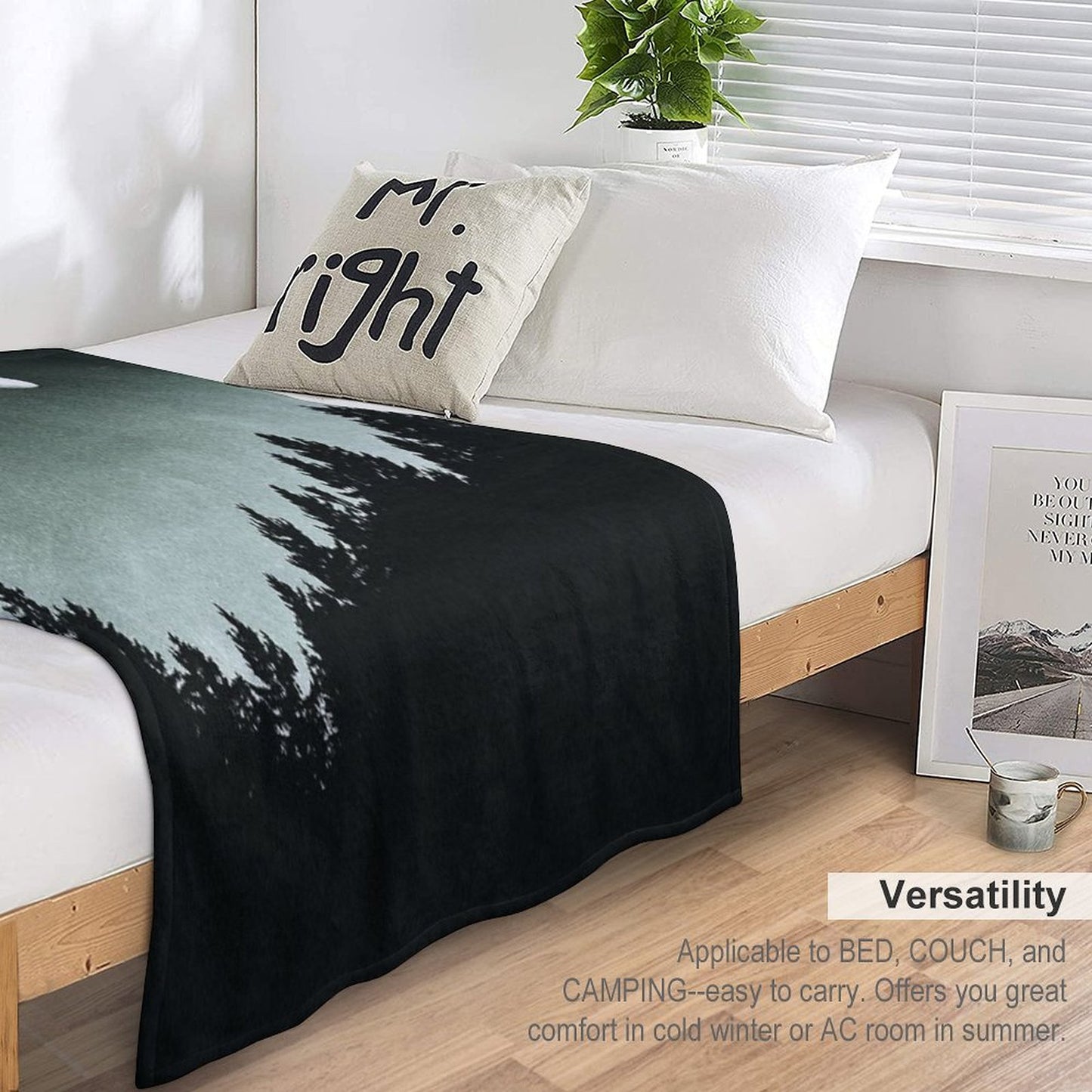 Under Moonlight  Kiwi Melon Collie Lassie Vibes In A Fairytale Forest With Cascadia Trees In Magic Moonlight Throw Blanket