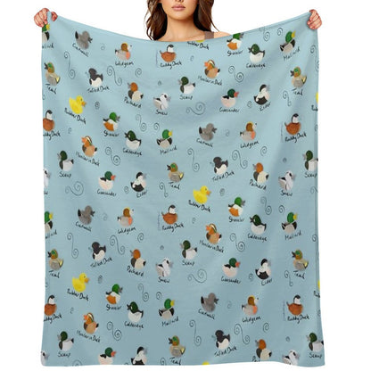 British Ducks Pattern Throw Blanket