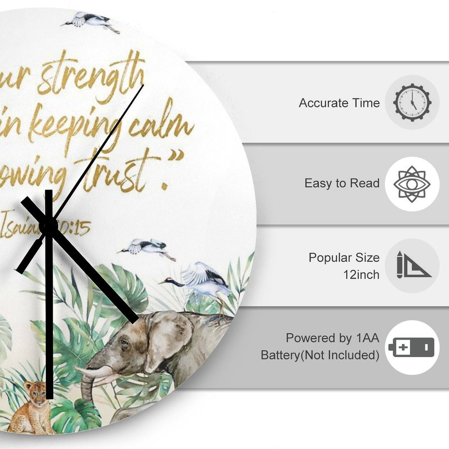 2021 YEARTEXT JUNGLE Wall Clock