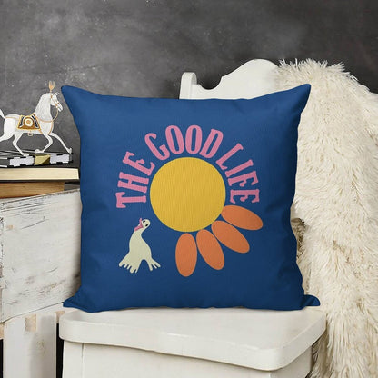 The Good Life Linen Throw Pillow Cover