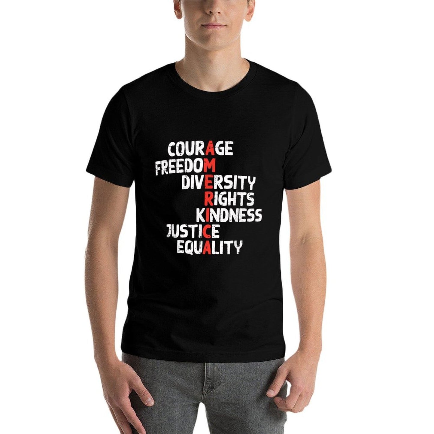 Protest America Courage Freedom Rights Resist Men Women Kids  Moisture-wicking T-Shirt